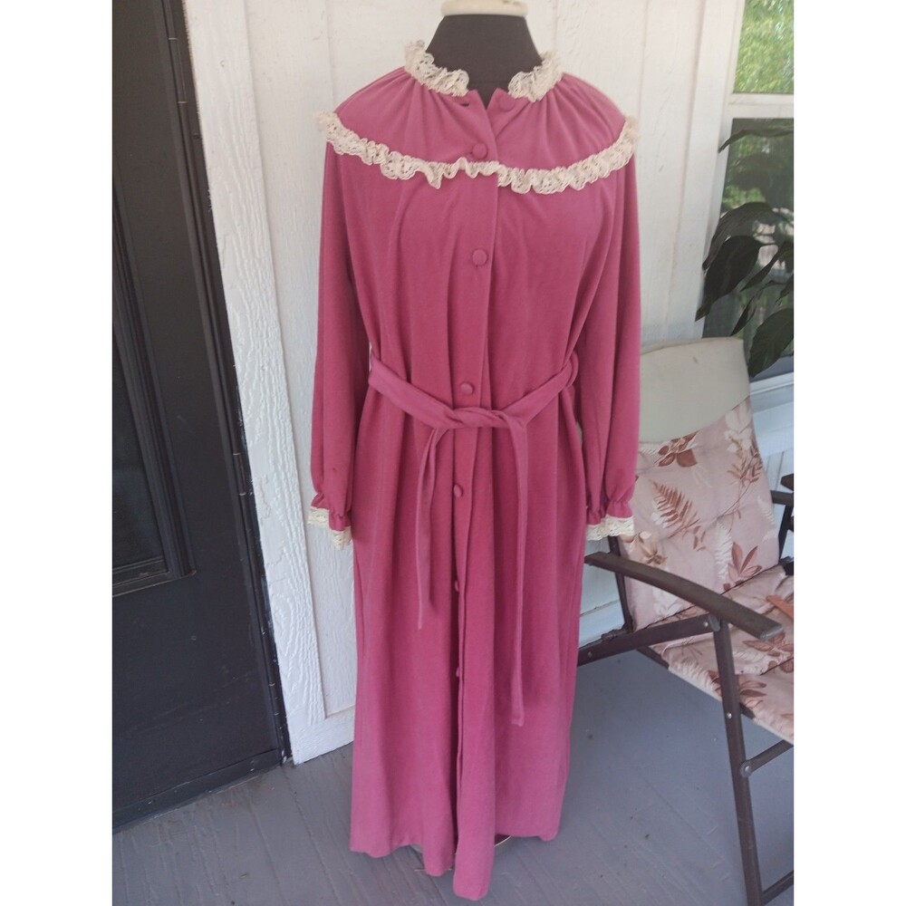 Vintage Sears at Home Wear Robe Women's Red Size M